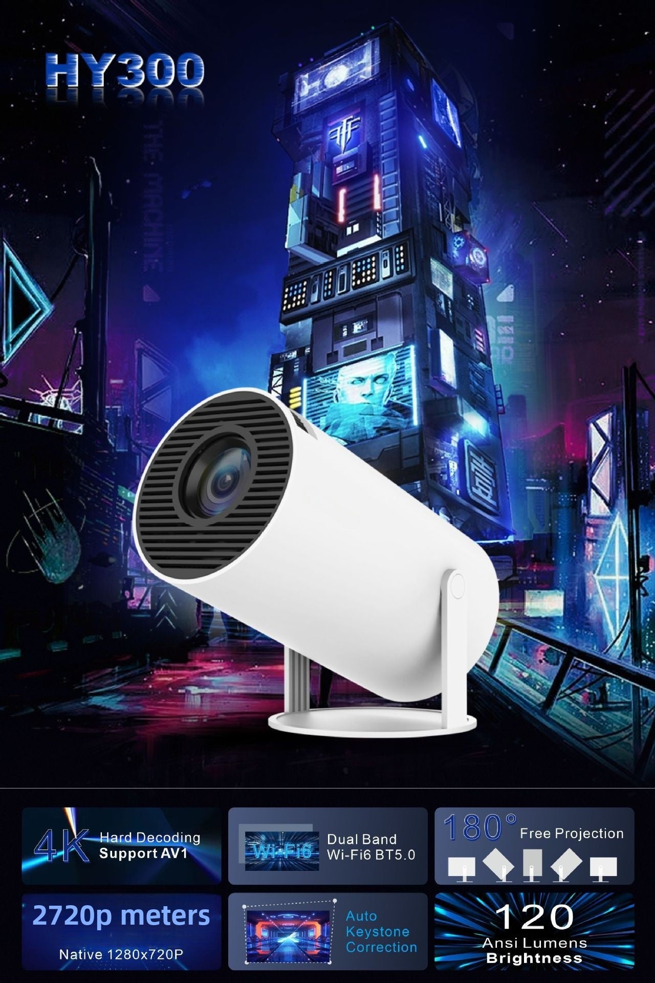 The projector is portable 4К